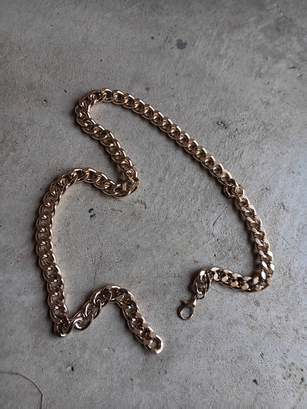 Vintage Gold Chain Belt - Classic Curb Link 40"